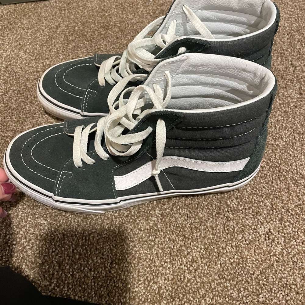 High top vans In midnight green